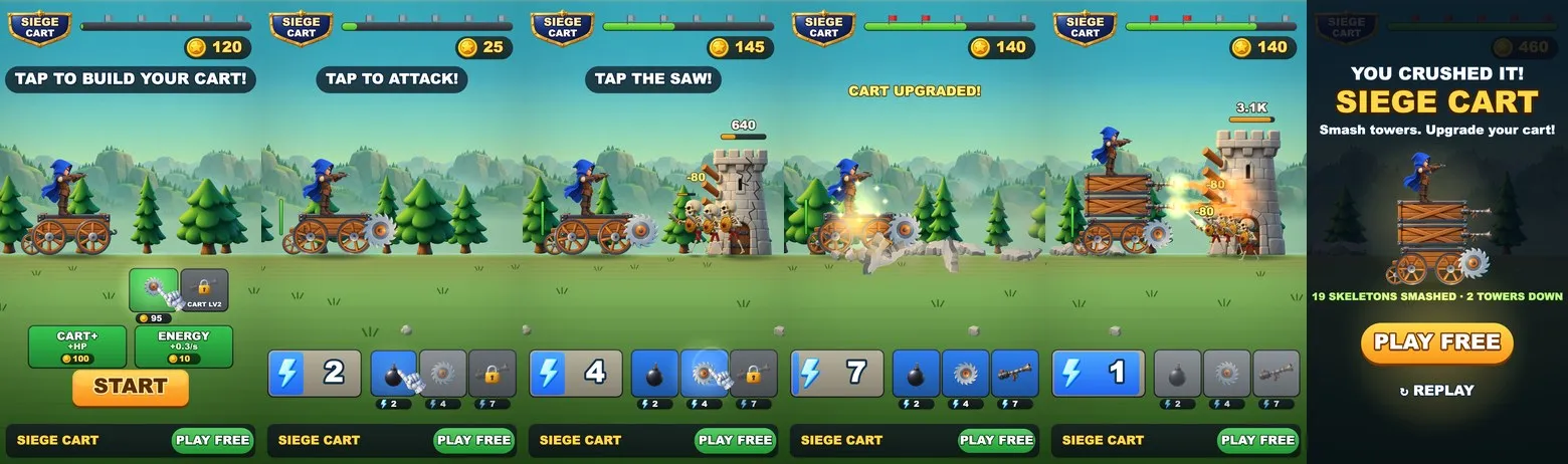 Ключевые кадры игры Siege Cart