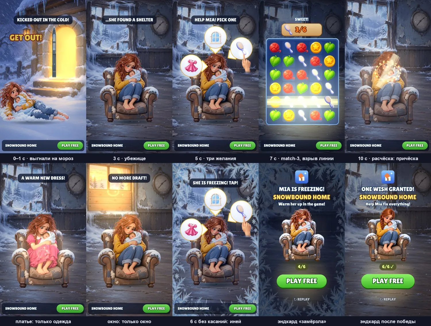 Ключевые кадры игры Snowbound Home