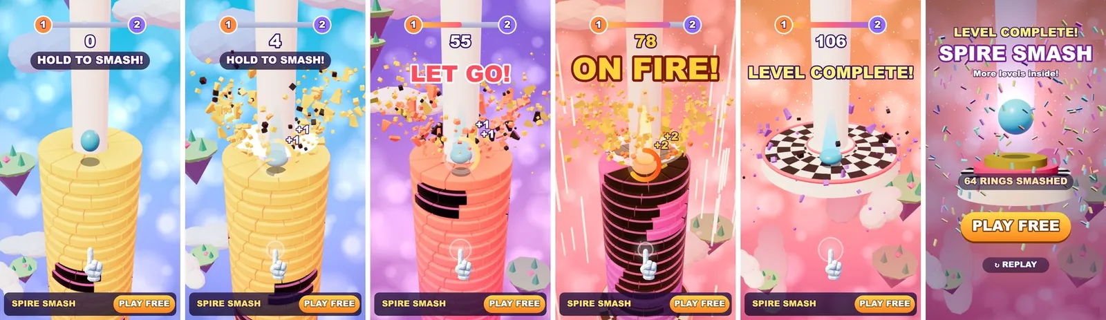 Ключевые кадры игры Spire Smash