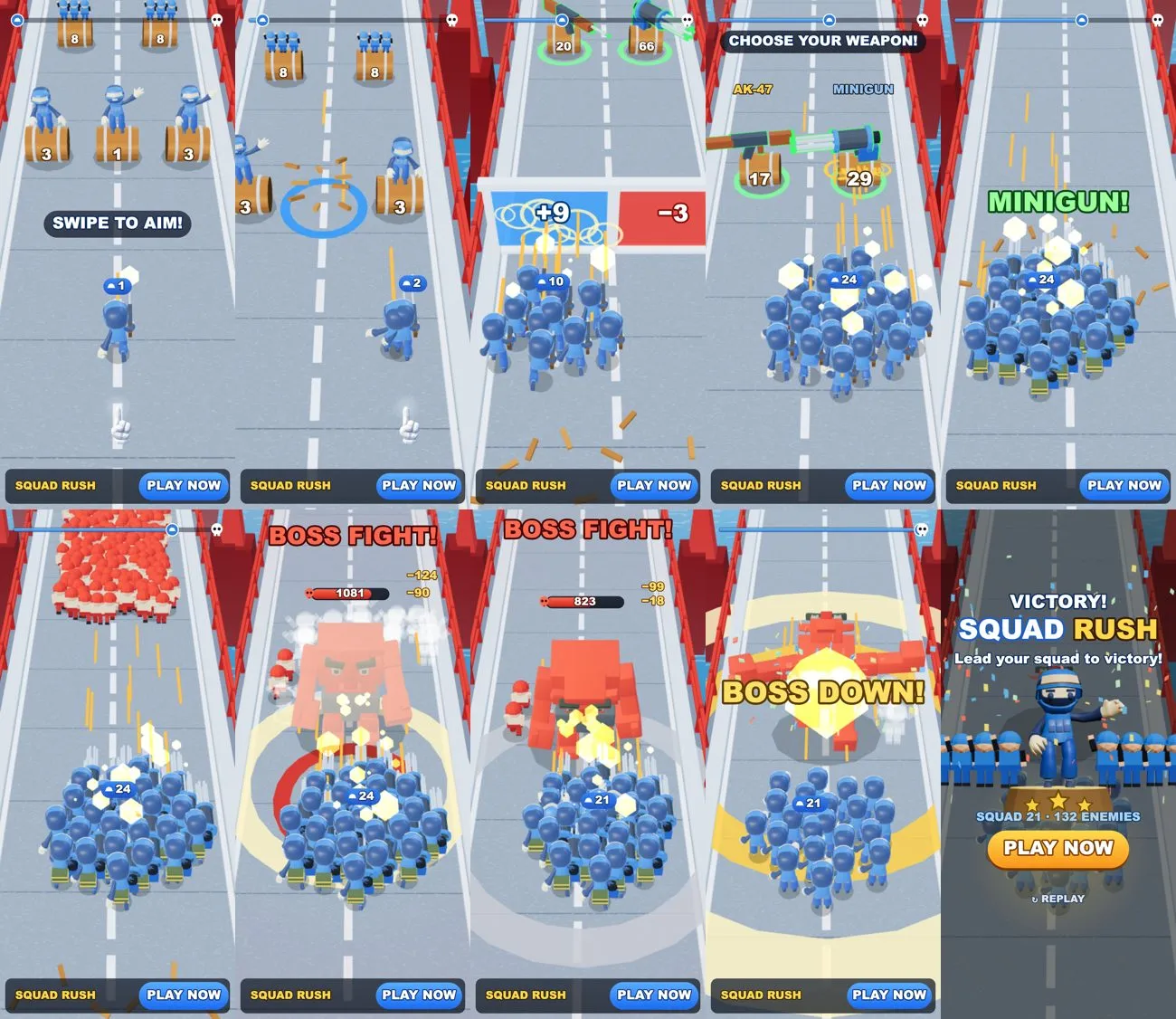 Ключевые кадры игры Squad Rush