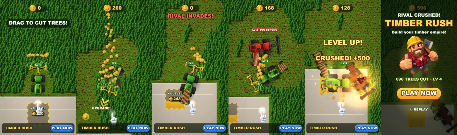 Ключевые кадры игры Timber Rush